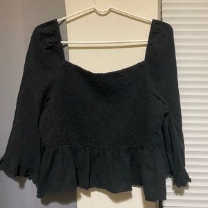 AE BLACK SQUARE NECK TOP